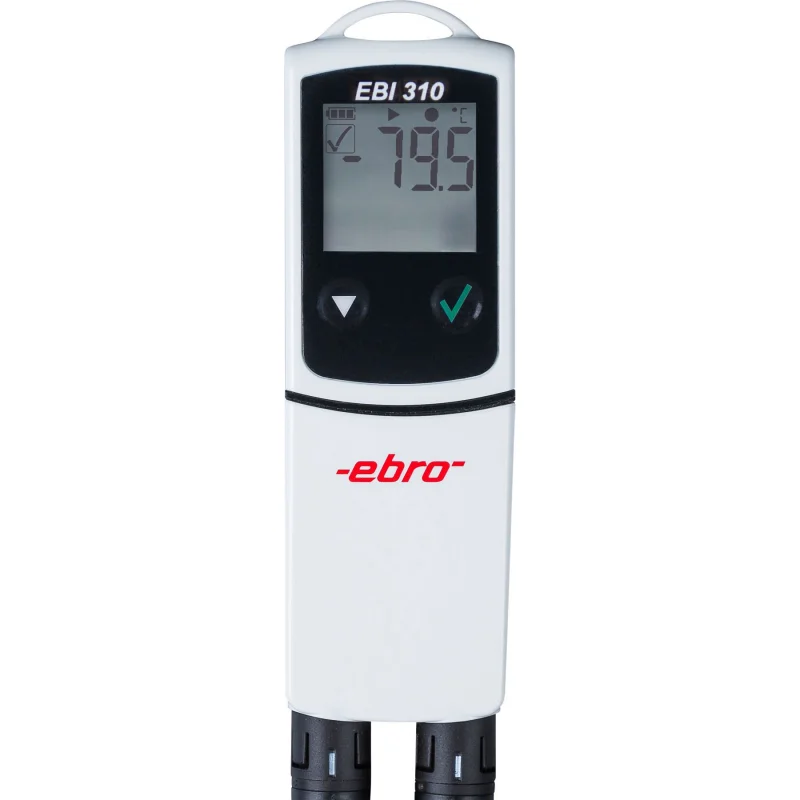 Bộ ghi dữ liệu PDF có thể tái sử dụng EBI 310-TX với bộ chuyển đổi nhiệt độ hai kênh, hãng ebro
