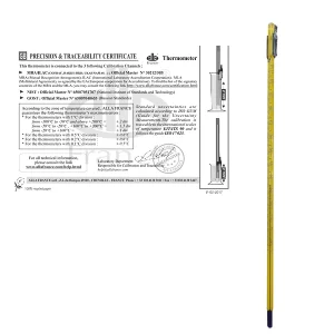 Nhiệt kế dạng que, hãng Labbox có chứng nhận độ chính xác và truy xuất nguồn gốc Alla France
