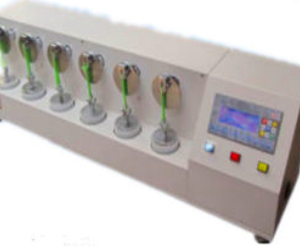 Máy kiểm tra độ uốn cong đế giữa/đế trong giày bằng sợi tổng hợp, kích thước 80x10mm, tốc độ 60±10 vòng/phút, hãng Yu Yang