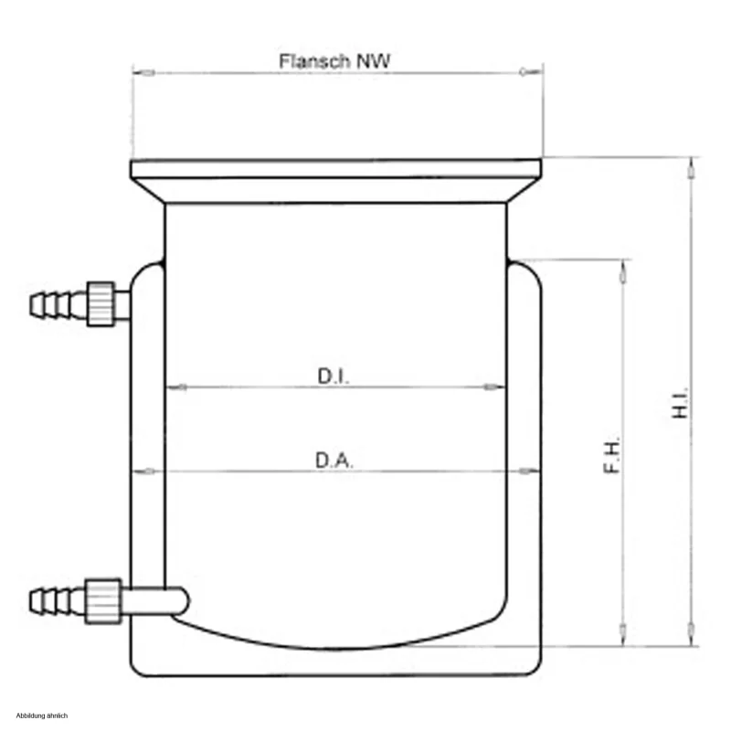 Bình phản ứng điều khiển nhiệt độ có đáy phẳng và kết nối áo gia nhiệt, mặt bích thủy tinh DN15, hãng KGW