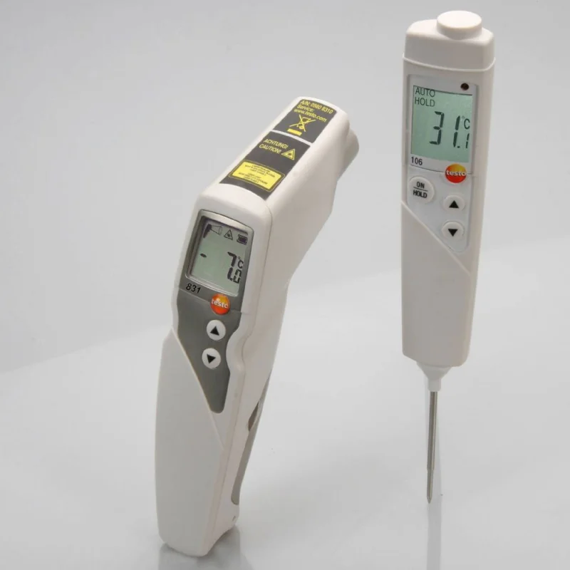 Bộ thiết bị đo nhiệt độ cơ thể bằng hồng ngoại và testo 106, hãng testo 831