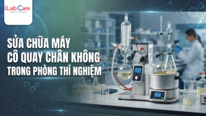 Sửa chữa máy cô quay chân không trong phòng thí nghiệm